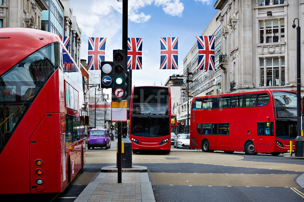 London Bus Straße Westminster Gebäude Stock foto © lunamarina