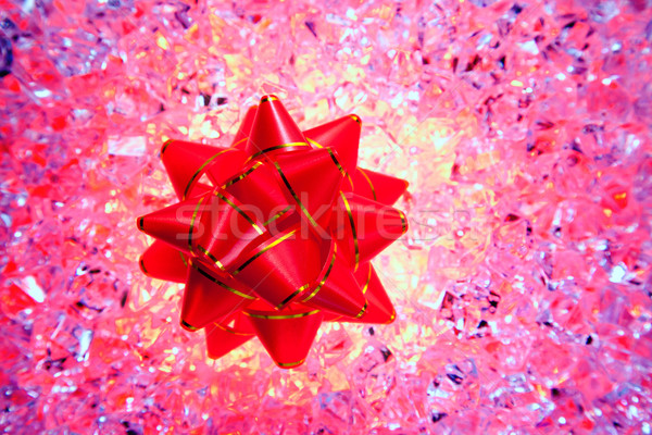 Foto d'archivio: Natale · regalo · nastro · rosso · ghiaccio · rosa