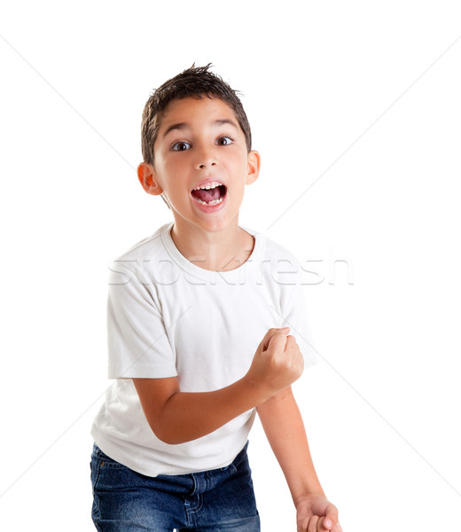 children excited kid epression with winner gesture Stock photo © lunamarina