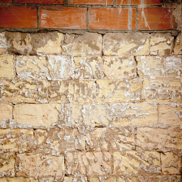 brick wall grunge scraped brickwall to restore Stock photo © lunamarina