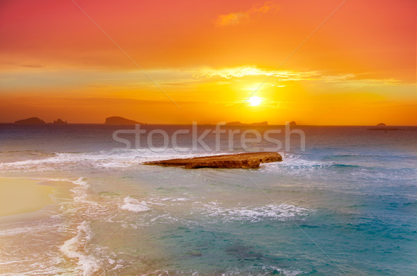 Ibiza Cala Conta Comte Compte sunset Stock photo © lunamarina