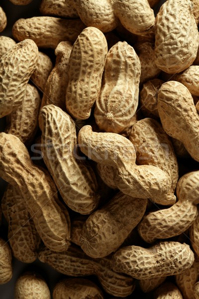 Foto stock: Amendoins · macro · madeira · quente · comida · natureza