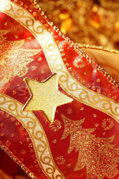 Christmas golden decoration with gold star Stock photo © lunamarina