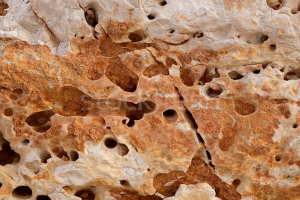 Resistiu calcário mediterrânico costa textura parede Foto stock © lunamarina