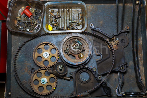 自動車修理 ベルト 歯車 グランジ 表 鉄 ストックフォト © lunamarina
