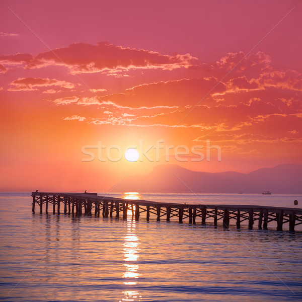 Majorca Muro beach sunrise Alcudia Bay Mallorca Stock photo © lunamarina