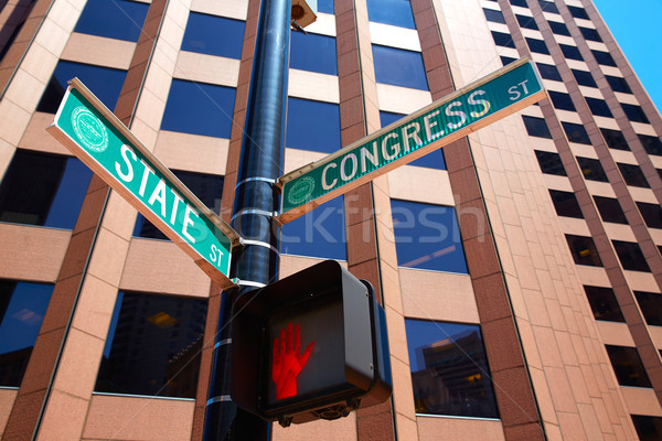 Boston State st and Congress street Massachusetts Stock photo © lunamarina