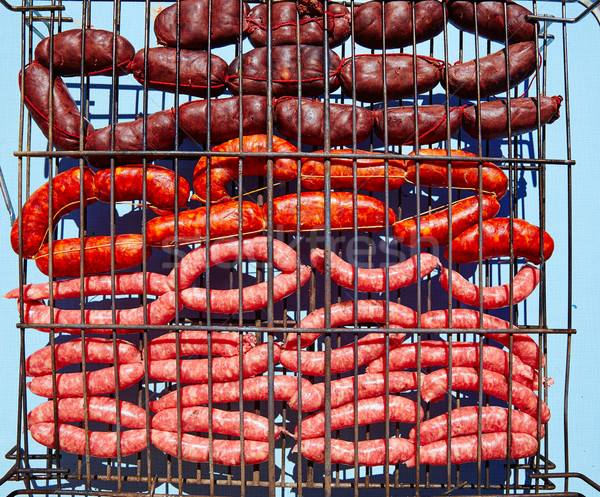 Grilled sausages at bar b cue Stock photo © lunamarina