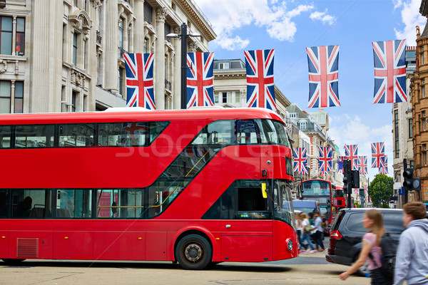 Stock fotó: London · busz · Oxford · utca · Westminster · épület