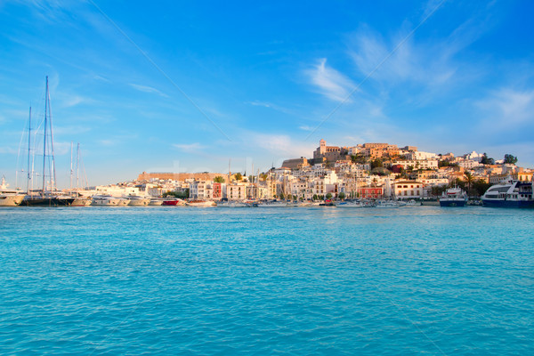 Ibiza Eivissa town with blue Mediterranean Stock photo © lunamarina