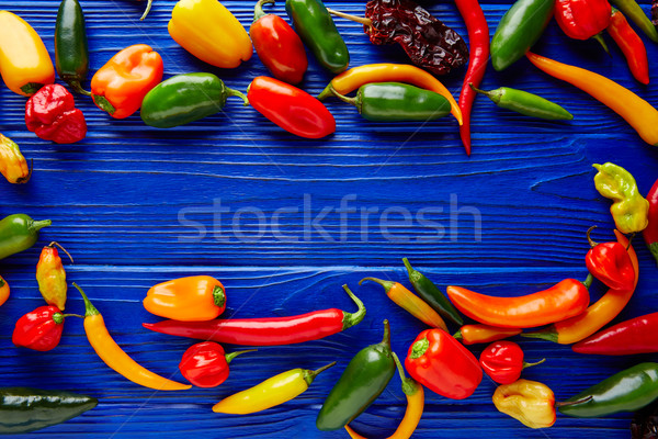 Mexican hot chili peppers colorful mix Stock photo © lunamarina