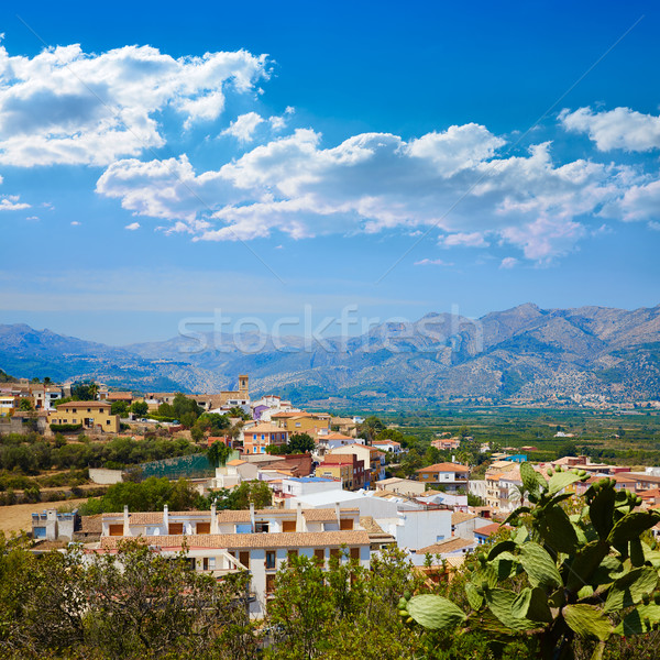 Aldeia Espanha cidade sol montanha azul Foto stock © lunamarina
