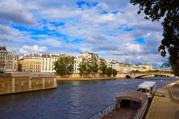 Pont de la Tournelle over Seine river of Paris Stock photo © lunamarina