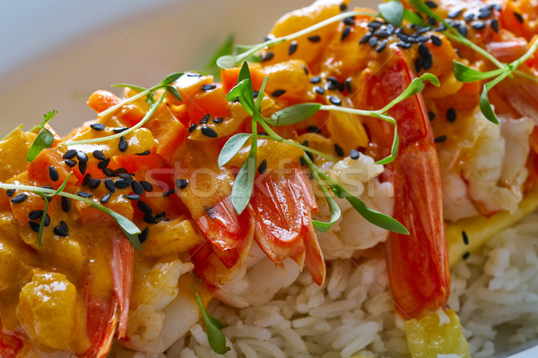 Seafood red curry with shrimps prawns Stock photo © lunamarina