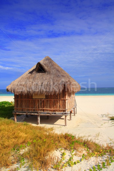 Stockfoto: Cabine · hut · caribbean · zee · strand · Mexico