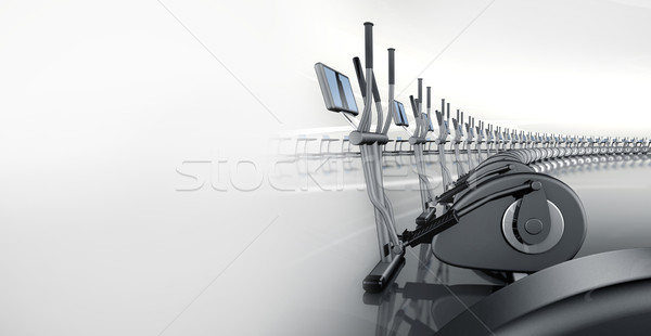 Futuristic modern gym with elliptical cross trainer Stock photo © lunamarina
