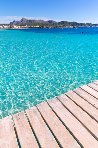 Platja de Alcudia beach pier in Mallorca Majorca Stock photo © lunamarina