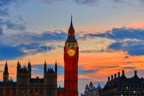 Big Ben klok toren Londen theems rivier Stockfoto © lunamarina