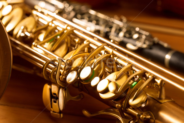 Classic music Sax tenor saxophone and clarinet vintage Stock photo © lunamarina