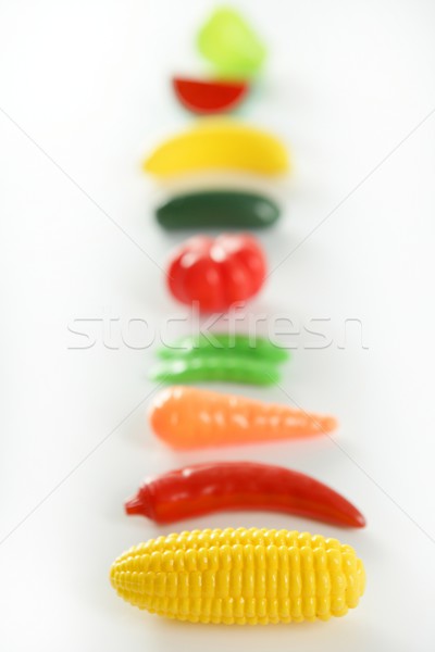 Műanyag játék hamisítvány zöldségek gyümölcsök gyerekek Stock fotó © lunamarina