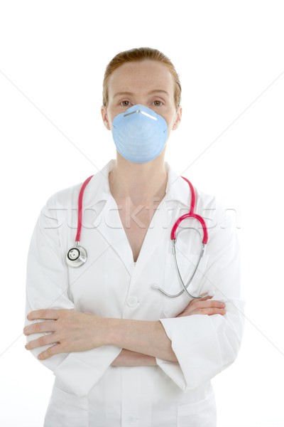 Doctor isolated on white, beautiful nurse woman Stock photo © lunamarina