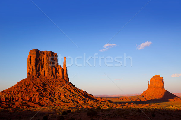 Monument Valley West Mitten and Merrick Butte sunset Stock photo © lunamarina