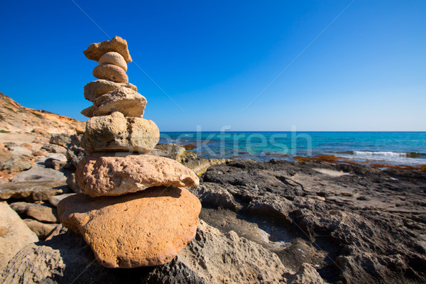 Formentera Mitjorn  beach with turquoise Mediterranean Stock photo © lunamarina