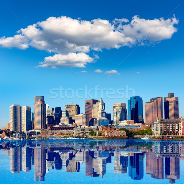 Boston Massachusetts skyline haven USA business Stockfoto © lunamarina