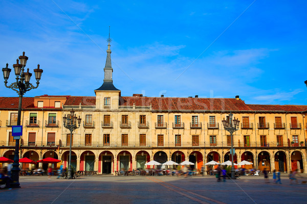 Leon Plaza Mayor in Way of Saint James Castilla Stock photo © lunamarina