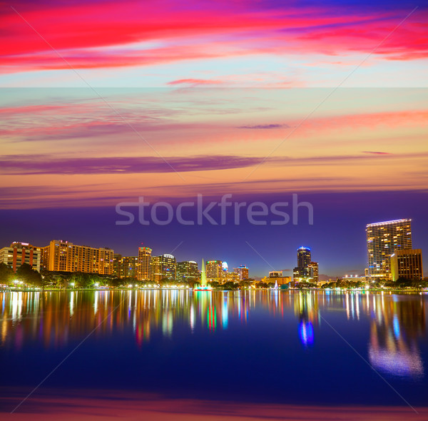 Stok fotoğraf: Orlando · ufuk · çizgisi · gün · batımı · göl · Florida · ABD