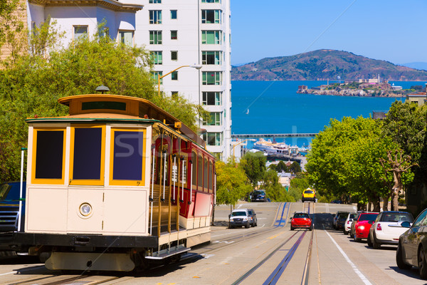 舊金山 街頭 電纜 汽車 加州 電車 商業照片 © lunamarina