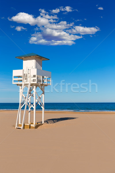 Strand Valencia middellandse zee Spanje toren natuur Stockfoto © lunamarina