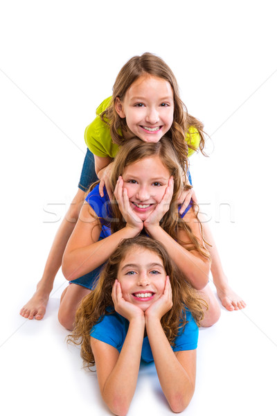 [[stock_photo]]: Trois · Kid · filles · amis · heureux