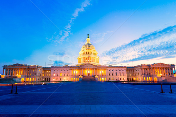 Stok fotoğraf: Bina · Washington · DC · gün · batımı · kongre · ABD · ev