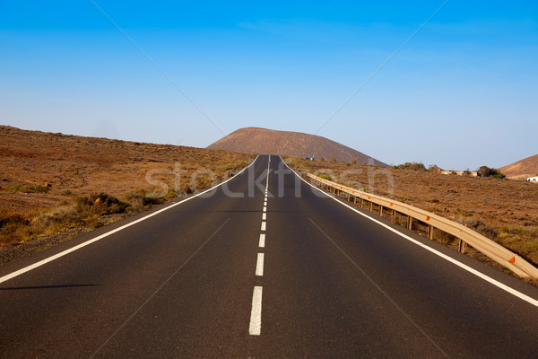 Tindaya road with mountain Fuerteventura Stock photo © lunamarina