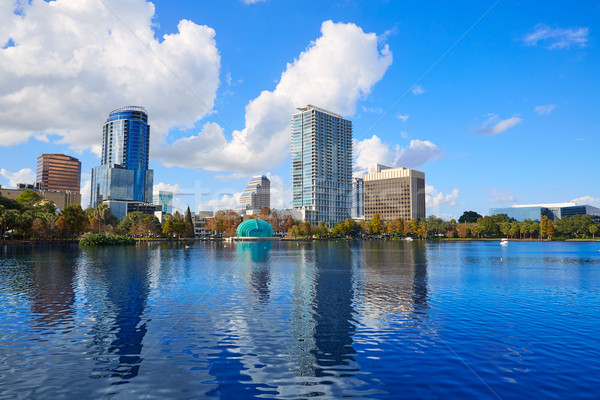 Orlando skyline fom lake Eola Florida US Stock photo © lunamarina