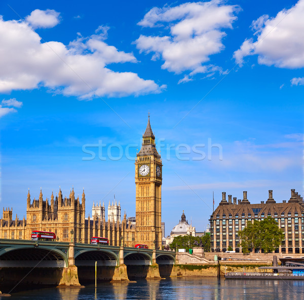 Big Ben reloj torre thames río Londres Foto stock © lunamarina