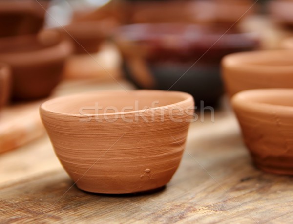clay crafts pottery studio wood table traditional Stock photo © lunamarina