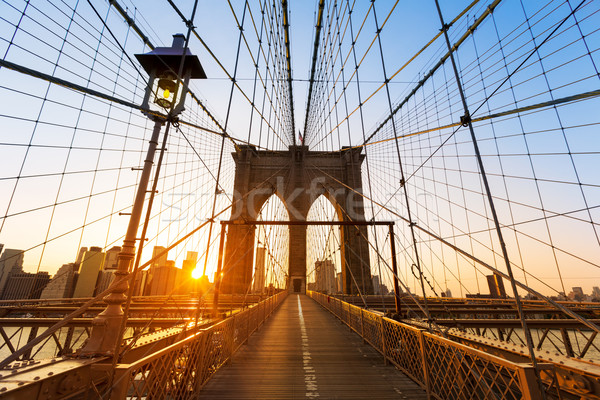 Ponte tramonto New York Manhattan skyline ny Foto d'archivio © lunamarina