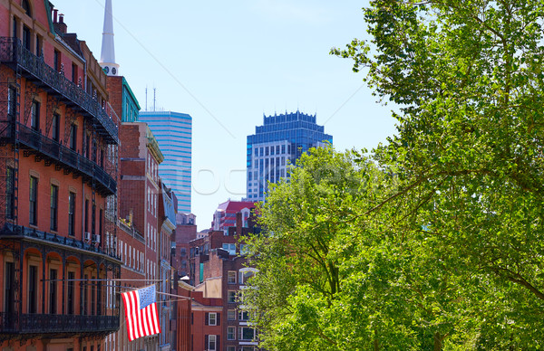 Zdjęcia stock: Amerykańską · flagę · Boston · Massachusetts · USA · niebo · podróży