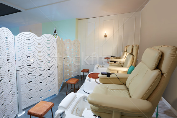 Clous salon pédicure canapé président Photo stock © lunamarina