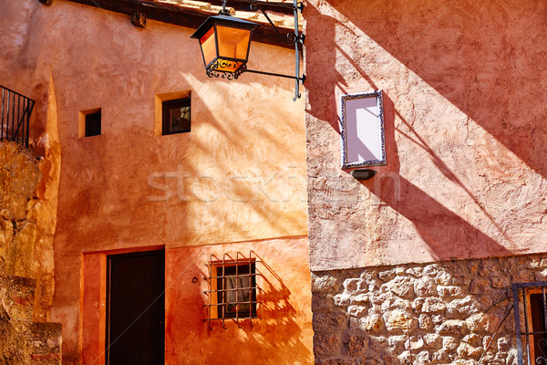 Középkori város Spanyolország falu fal utca Stock fotó © lunamarina