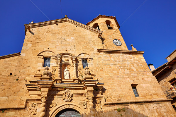 Beceite church in Teruel Spain in Matarrana Stock photo © lunamarina