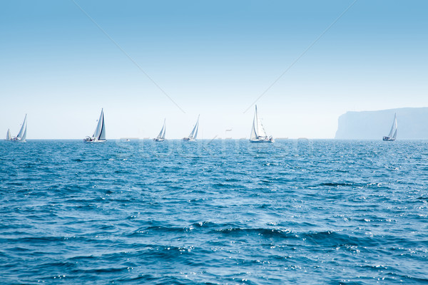 Boten zeil regatta zeilboten middellandse zee zee Stockfoto © lunamarina
