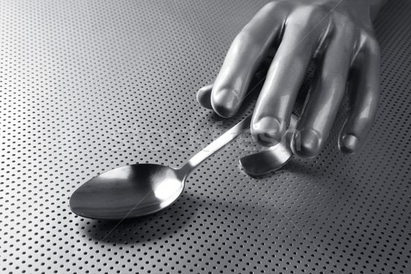 серый серебро стороны ложку футуристический продовольствие Сток-фото © lunamarina