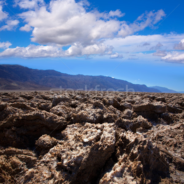 Devils golf course Death Valley salt clay formations Stock photo © lunamarina