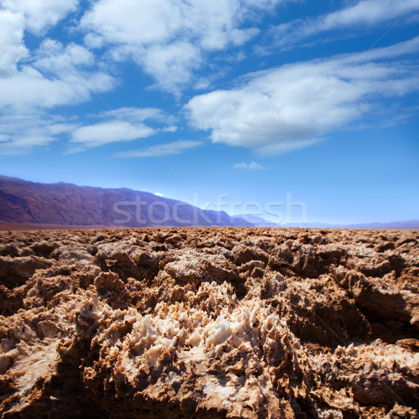 Devils golf course Death Valley salt clay formations Stock photo © lunamarina