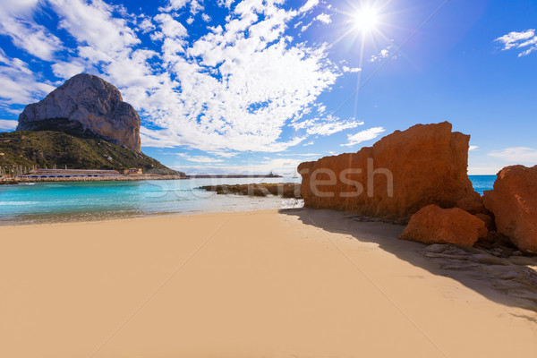 Calpe playa Cantal Roig beach near Penon Ifach Alicante Stock photo © lunamarina