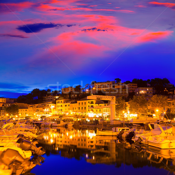 Port de Soller sunset in Majorca at Balearic island Stock photo © lunamarina