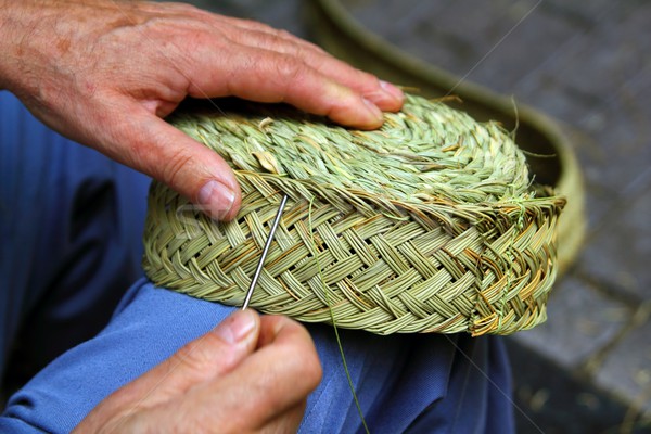 craftsman sewing basket esparto grass weaver Stock photo © lunamarina